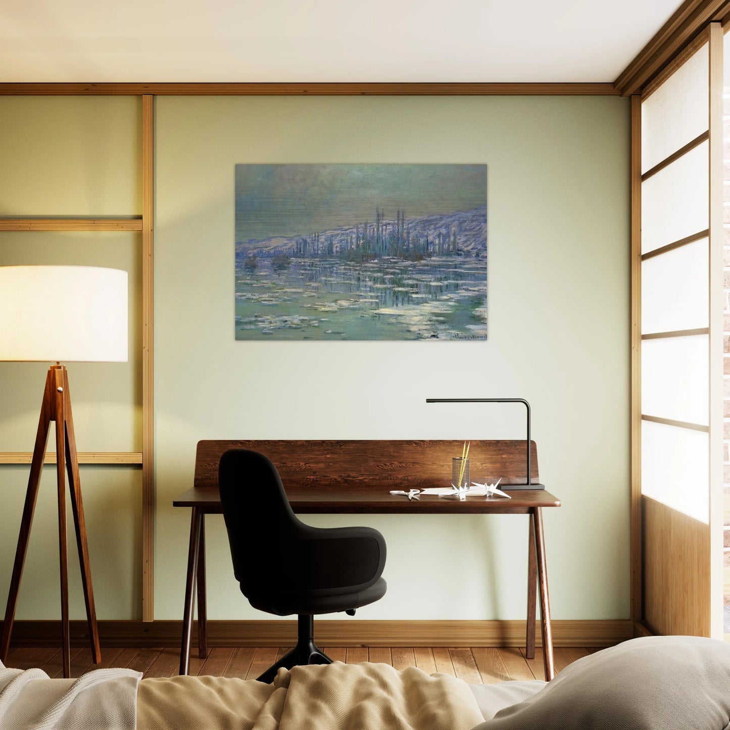 Ice Floes on Siene - claude monet Brushed Aluminum Print - 70x100 cm / 28x40 inches | claude monet Aluminum Print | claude monet Prints