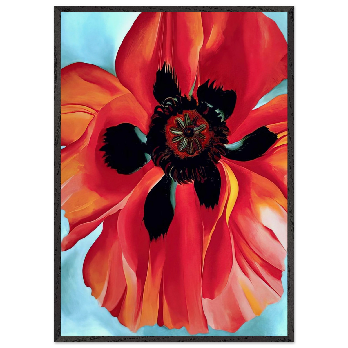 Red Poppy VI - Georgia OKeeffe 70x100 cm / 28x40 inches Framed Art Print – Black Wooden Frame