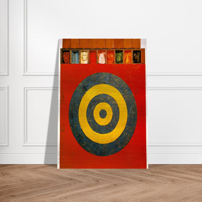 TARGET WITH PLASTER CASTS 1955 - Jasper Johns Brushed Aluminum Print - 70x100 cm / 28x40 inches | Jasper Johns Aluminum Print | Jasper Johns Prints