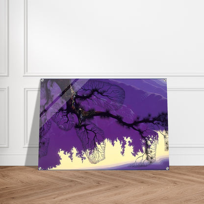 Purple Coastline - Eyvind Earle Acrylic Print - 70x100 cm / 28x40″ inches