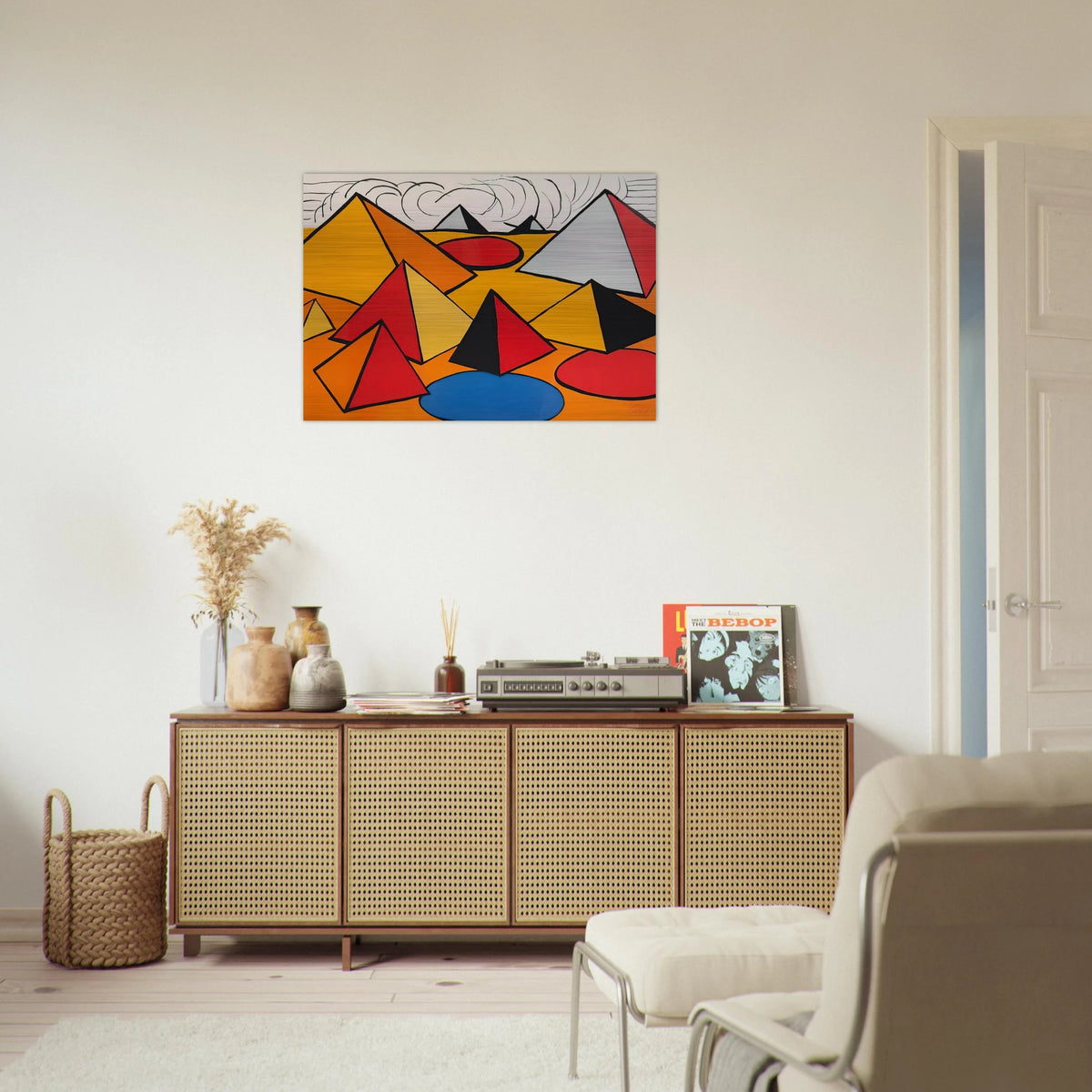 PRYAMIDS AND CLOUDS 1970 - Alexander Calder Brushed Aluminum Print - 70x100 cm / 28x40 inches | Alexander Calder Aluminum Print | Alexander Calder Prints