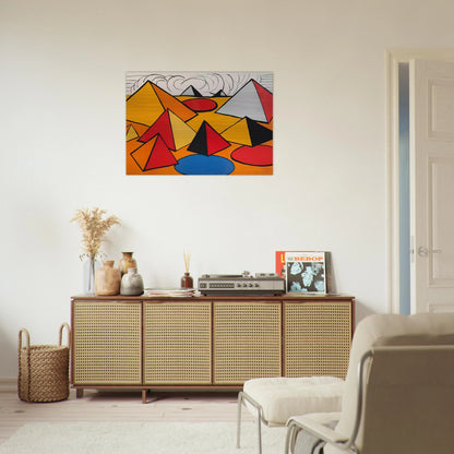 PRYAMIDS AND CLOUDS 1970 - Alexander Calder Brushed Aluminum Print - 70x100 cm / 28x40 inches | Alexander Calder Aluminum Print | Alexander Calder Prints