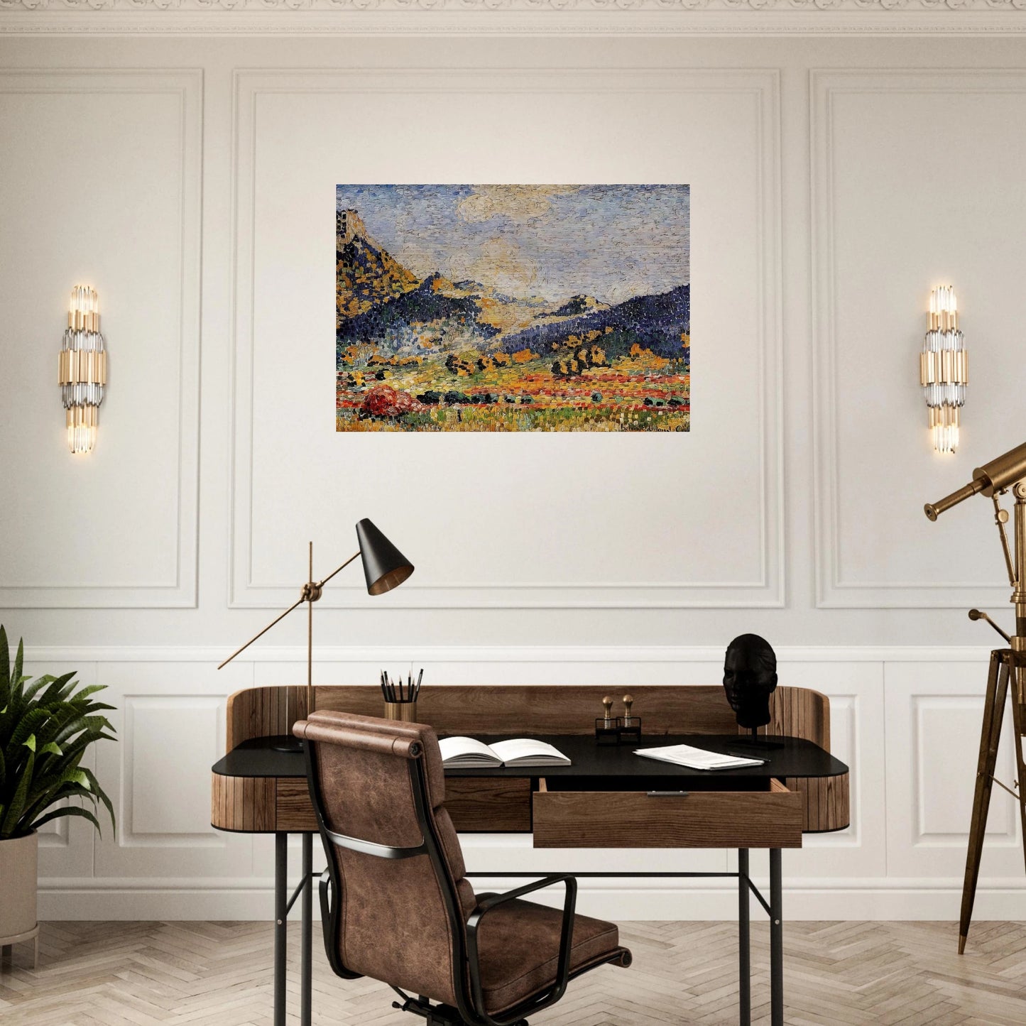 Les Petits, Montagnes Mauresques - Henri-Edmond Cross Brushed Aluminum Print - 70x100 cm / 28x40 inches | Henri-Edmond Cross Aluminum Print | Henri-Edmond Cross Prints