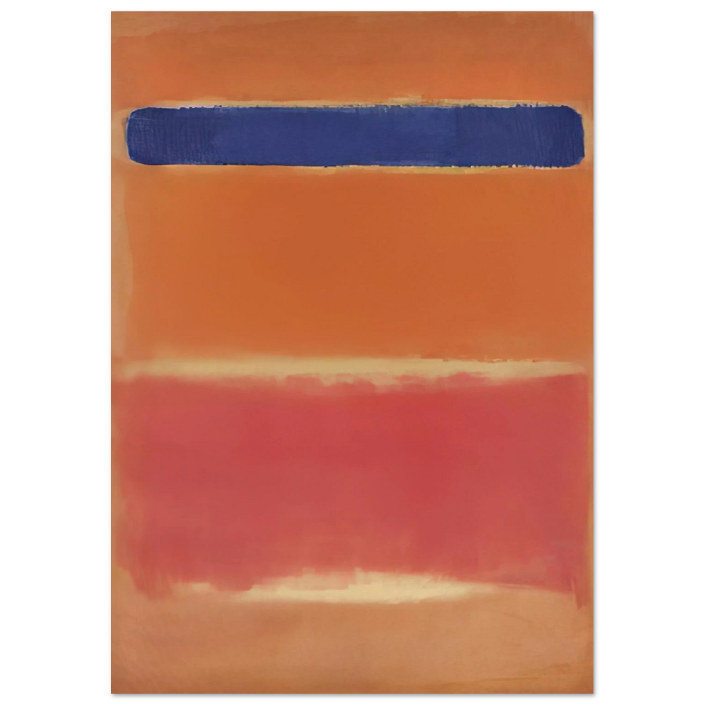 Mark Rothko - Blue Over Red - 1953 Wall Art - 60x80 cm / 24x32 inches - Premium Wooden Framed Poster With Fine Art Paper-canvas - White frame
