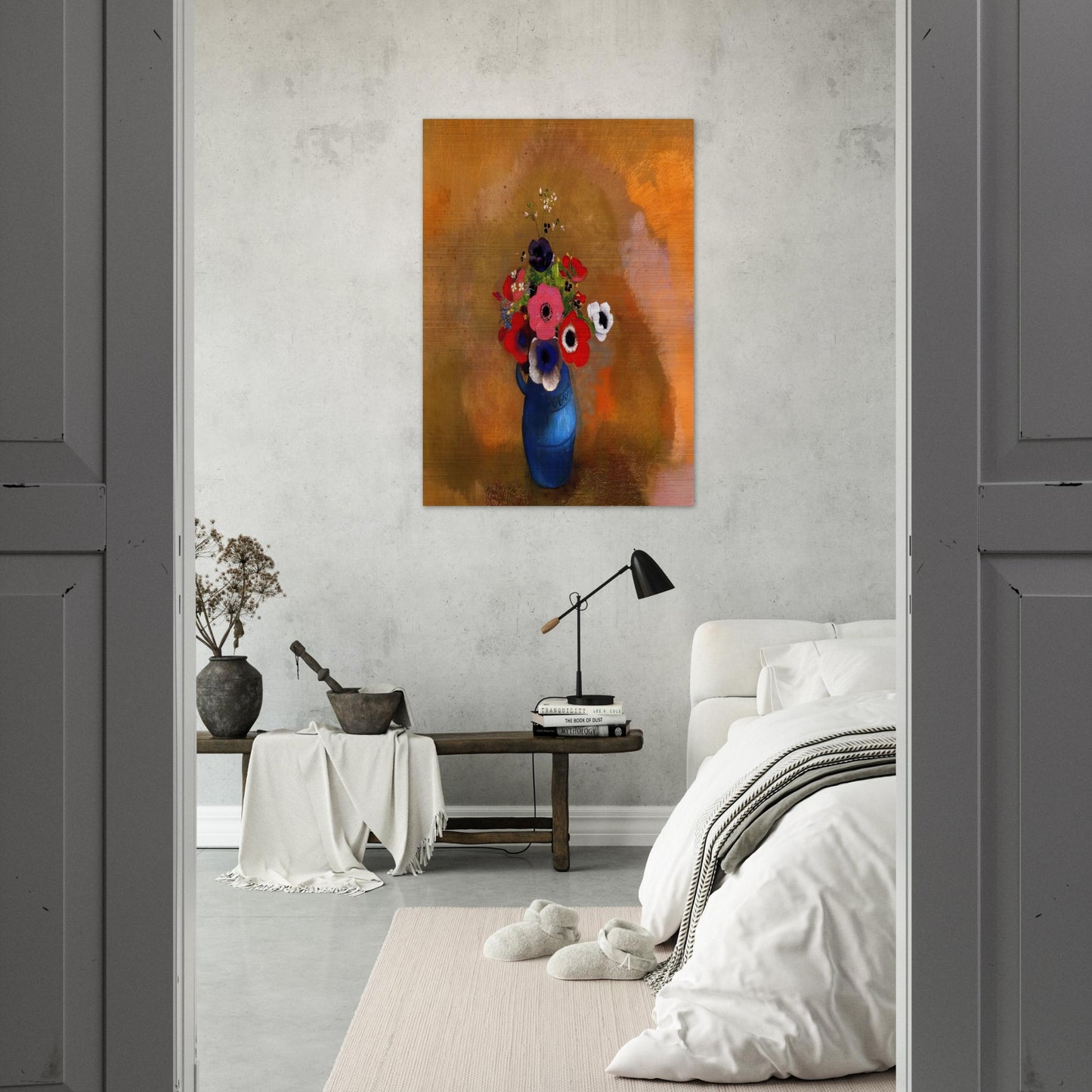 BOUQUET OF ANEMONES - Odilon Redon Brushed Aluminum Print - 70x100 cm / 28x40 inches | Odilon Redon Aluminum Print | Odilon Redon Prints