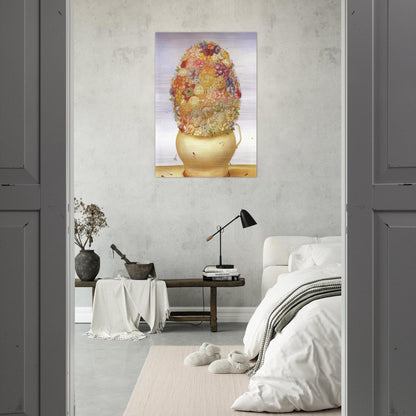 FLOWER POT - Fernando Botero Brushed Aluminum Print - 70x100 cm / 28x40 inches | Fernando Botero Aluminum Print | Fernando Botero Prints