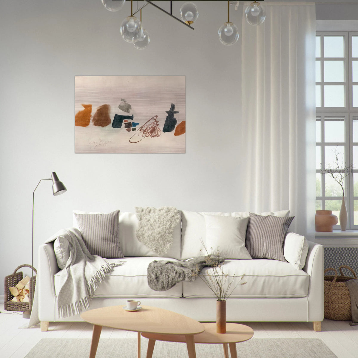 3.9.56 II - 1956 - Julius Bissier Brushed Aluminum Print - 70x100 cm / 28x40 inches | Julius Bissier Aluminum Print | Julius Bissier Prints