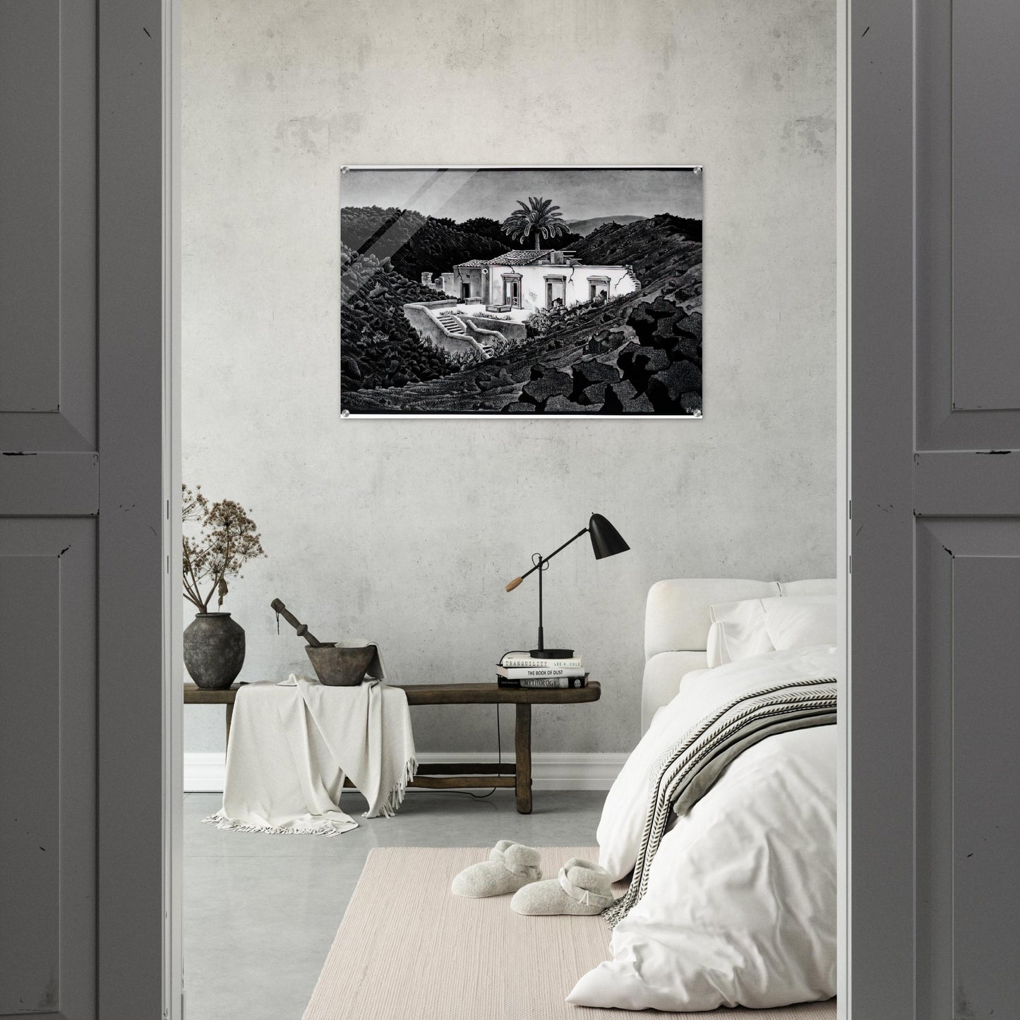 HOUSE IN THE LAVA NEAR NUNZIATA - MC Escher Acrylic Print - 70x100 cm / 28x40″ inches | Maurits Cornelis Escher Prints