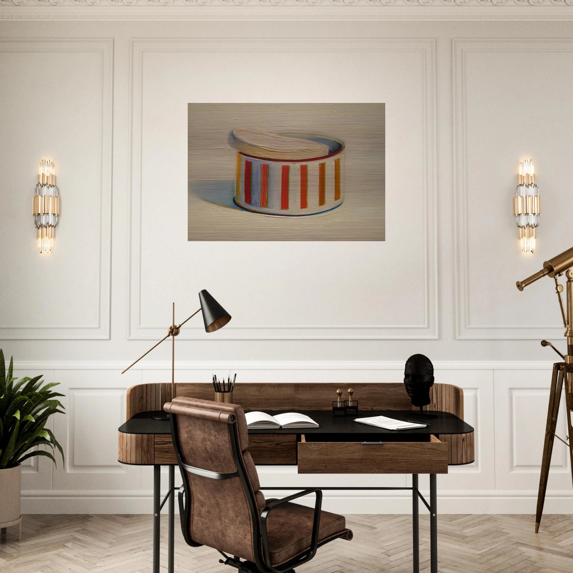 Powder with Puff - 1966 - Wayne Thiebaud Brushed Aluminum Print - 70x100 cm / 28x40 inches | Wayne Thiebaud Aluminum Print | Wayne Thiebaud Prints