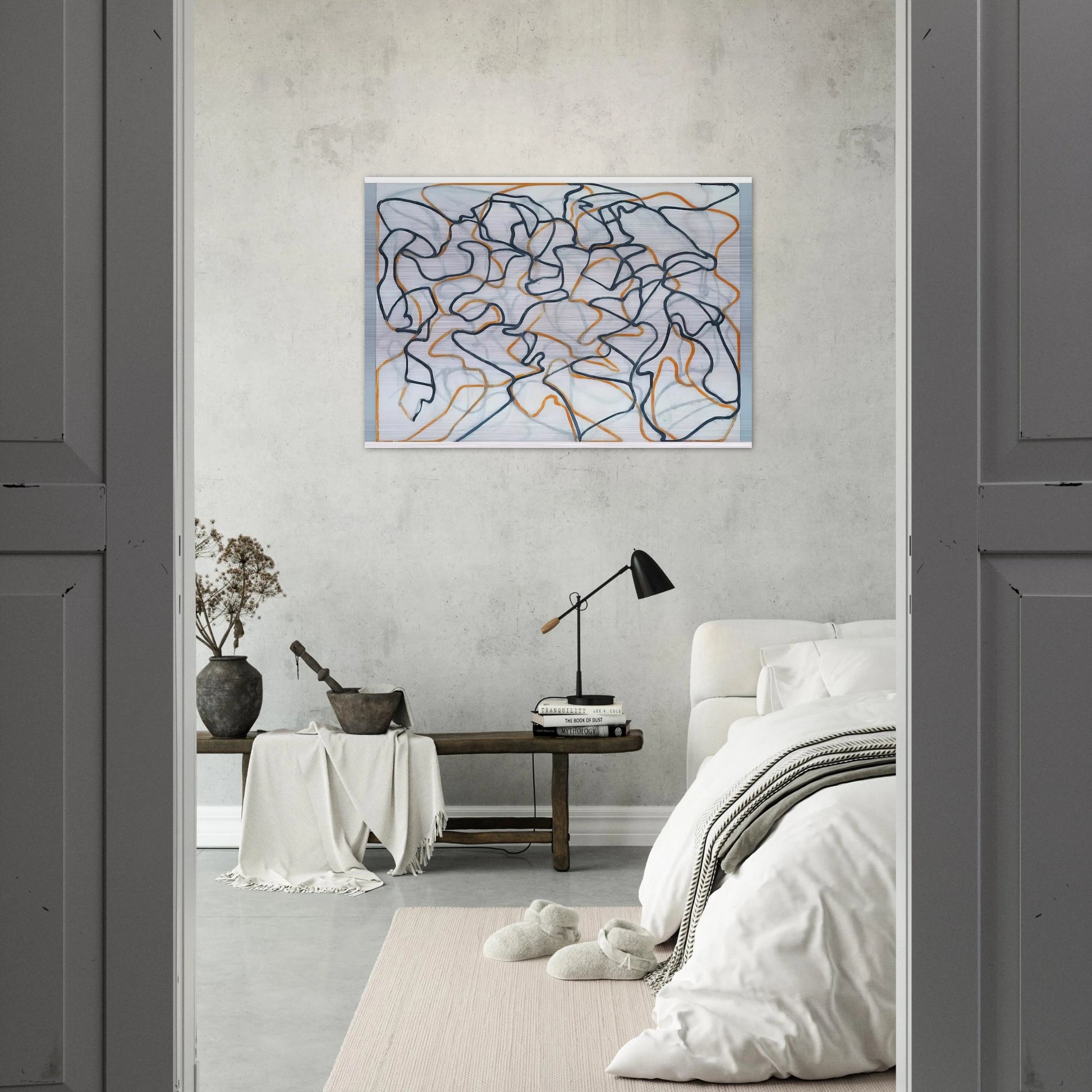 White Ground Letter - 2010 - Brice Marden Brushed Aluminum Print - 70x100 cm / 28x40 inches | Brice Marden Aluminum Print | Brice Marden Prints
