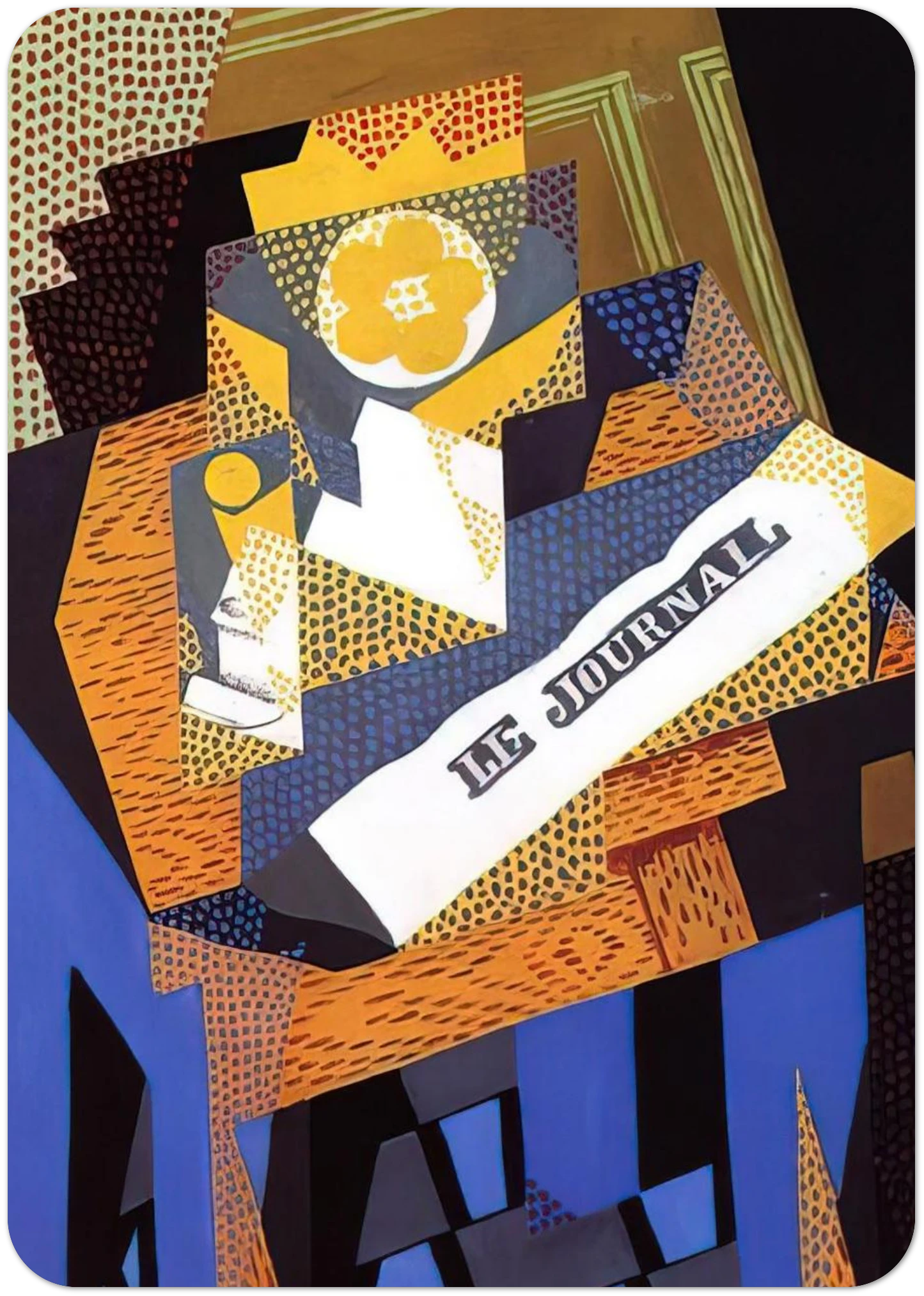 NEWSPAPER AND FRUIT DISH 1916 By Juan Gris Pack of 10 Post Cards | Juan Gris Post Cards | A6 (10.5 x 14.8 cm) - 4.1 x 5.8 inches