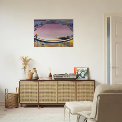 Reservoir - 1999 - Wayne Thiebaud Brushed Aluminum Print - 70x100 cm / 28x40 inches | Wayne Thiebaud Aluminum Print | Wayne Thiebaud Prints