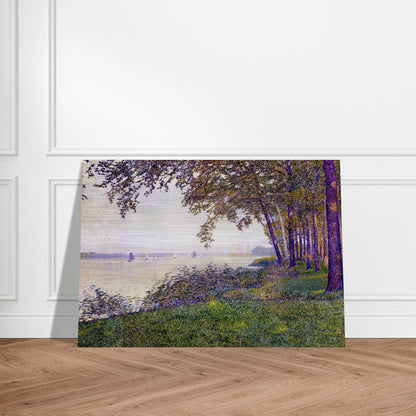 THE SCHELDE UPSTREAM FROM ANTWERP AFTER FOG 1892 - Theo van Rysselberghe Brushed Aluminum Print - 70x100 cm / 28x40 inches | Theo van Rysselberghe Aluminum Print | Theo van Rysselberghe Prints