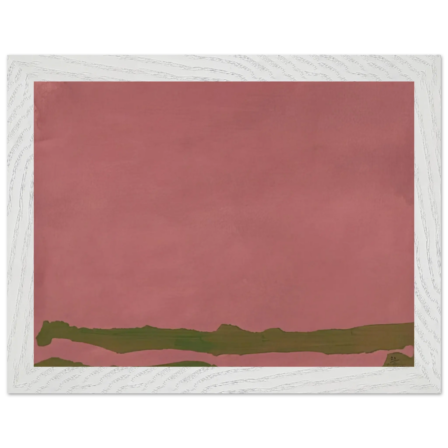Helen Frankenthaler - Green Likes Mauve - 1970 Wall art - 28x43  cm / XL (11x17 Inches) - Premium Wooden Framed Poster With Fine Art Paper - Black frame