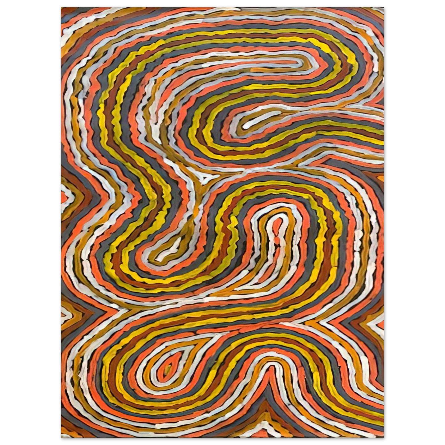 Clifford Possum Tjapaltjarri - Worm Dreaming Napperby - 1996  75x100 cm / 30x40inches Fine Art Poster