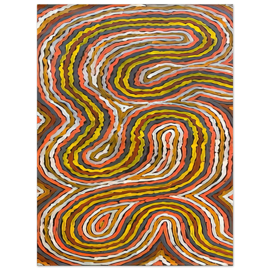 Clifford Possum Tjapaltjarri - Worm Dreaming Napperby - 1996  75x100 cm / 30x40inches Fine Art Poster