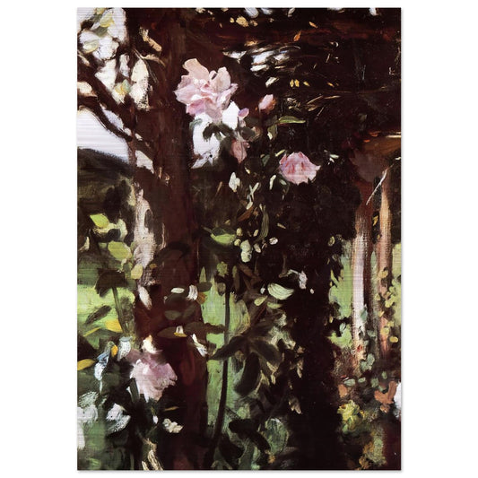 A Rose Trellis Roses at Oxfordshire - John Singer Sargent Brushed Aluminum Print - 70x100 cm / 28x40 inches | John Singer Sargent Aluminum Print | John Singer Sargent Prints