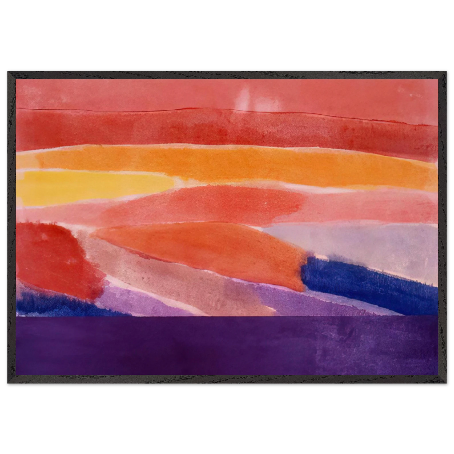 Surface Of Coral - 1981 - Ronnie Landfield 70x100 cm / 28x40 inches Framed Art Print – Black Wooden Frame