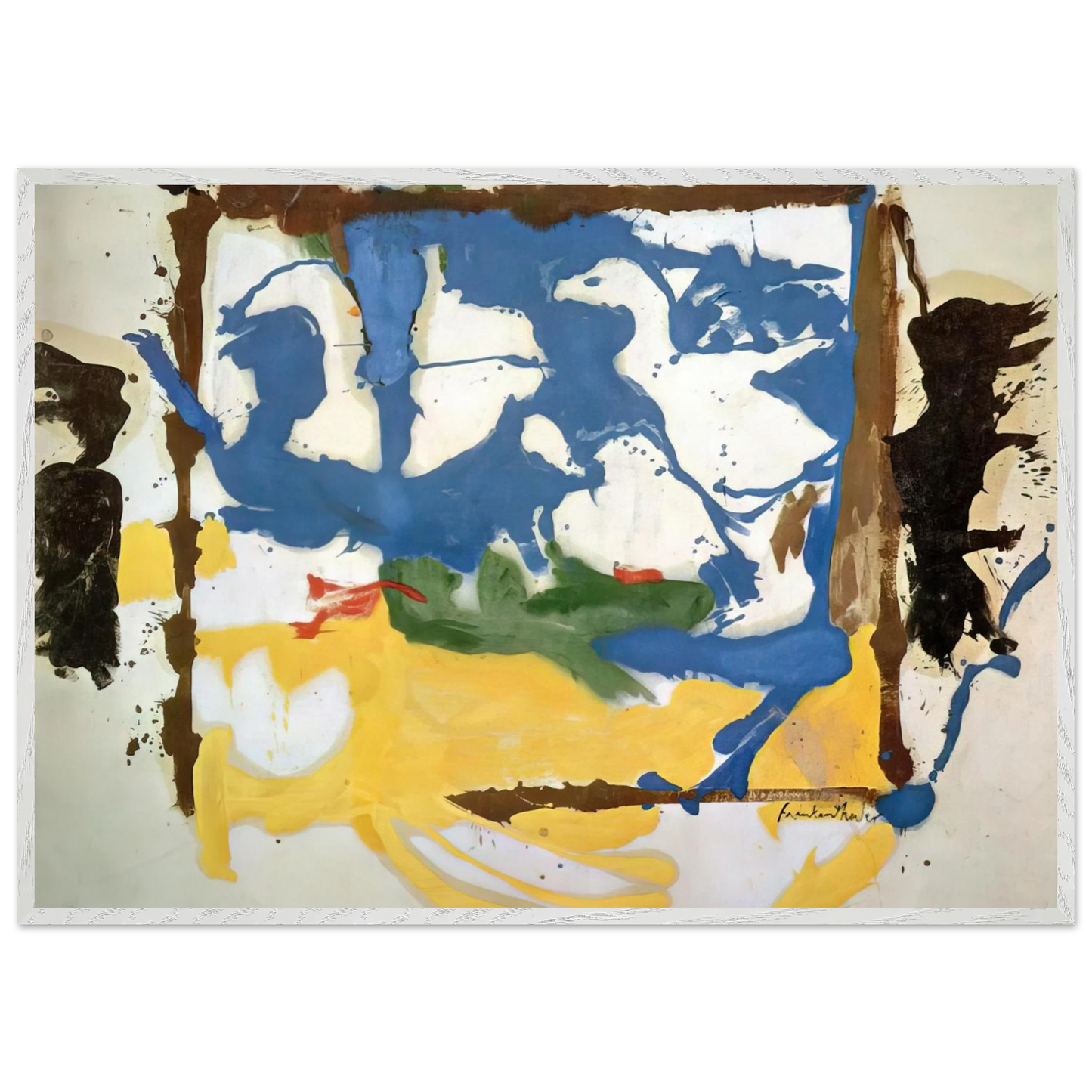 Helen Frankenthaler - Swan Lake #2 - 1961 Wall art - 13x18 cm / 5x7 inches - Premium Wooden Framed Poster With Fine Art Paper-canvas - Wood frame