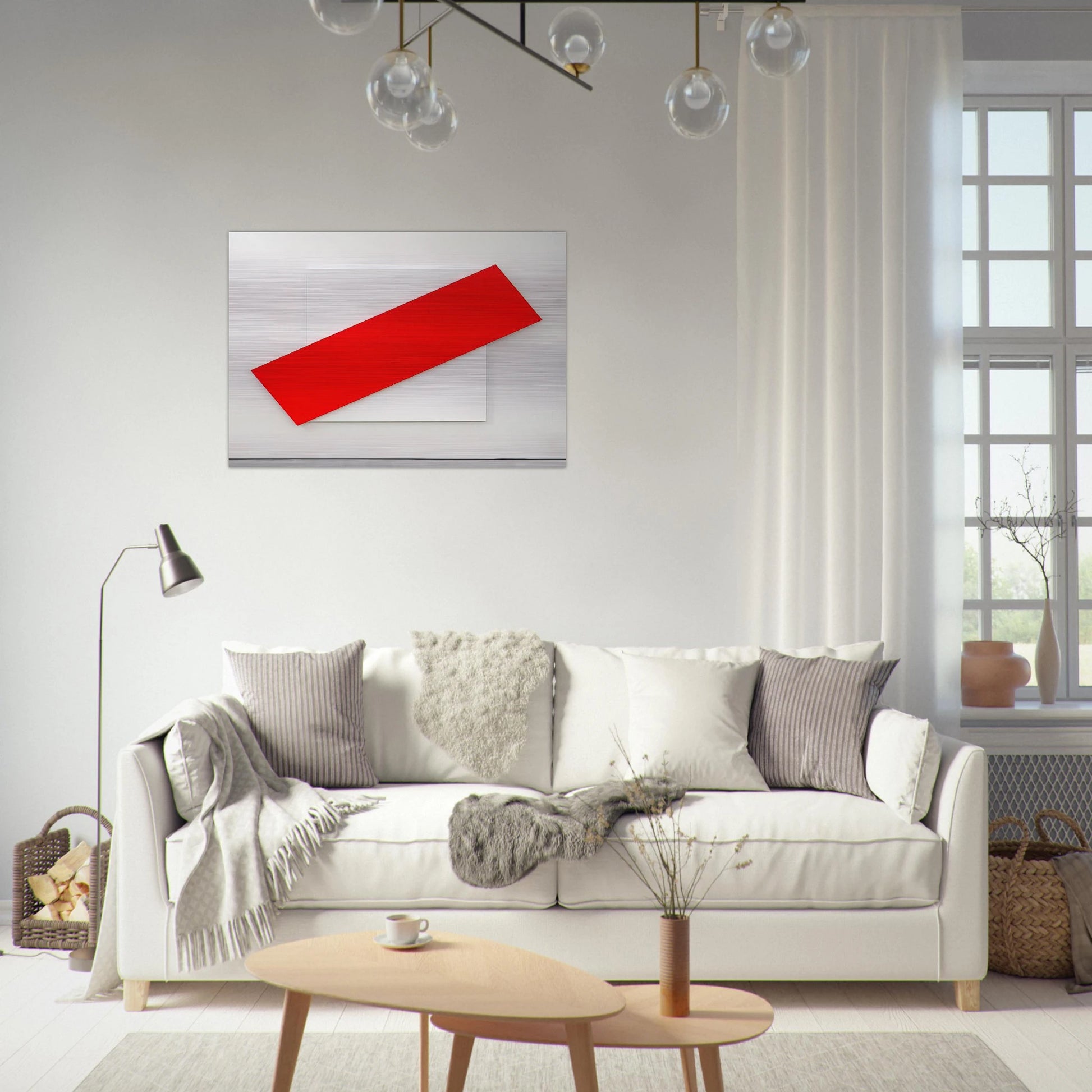 Red Diagonal - Ellsworth Kelly Brushed Aluminum Print - 70x100 cm / 28x40 inches | Ellsworth Kelly Aluminum Print | Ellsworth Kelly Prints
