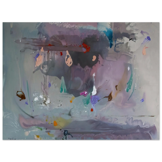 Helen Frankenthaler - Grey Fireworks - 2000 Wall art - 13x18 cm / 5x7 Inches - Fine Art Poster - -