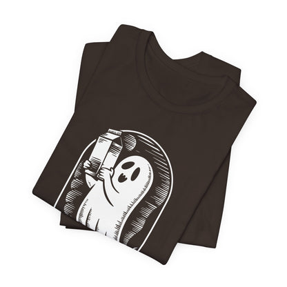 Halloween-T-Shirt „Einfach ein Papa, der immer mit Milch zurückkam“ – Unisex-Kurzarmshirt aus Jersey