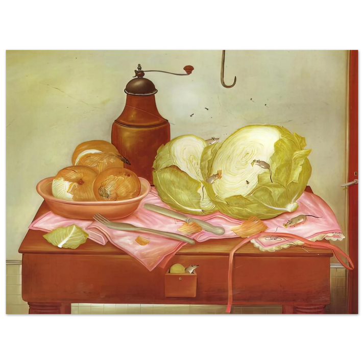 Fernando Botero - KITCHEN TABLE 1  75x100 cm / 30x40inches Fine Art Poster