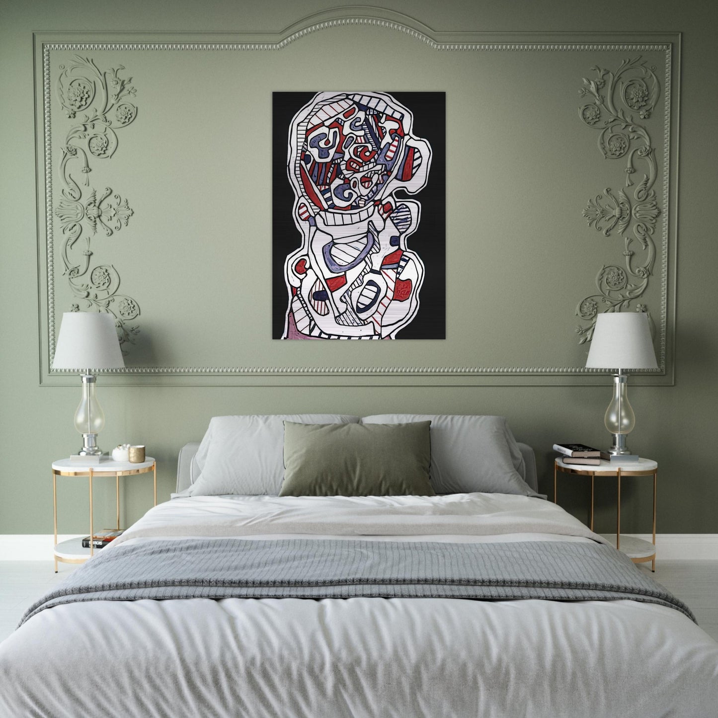 TEA VII - Jean Dubuffet Brushed Aluminum Print - 70x100 cm / 28x40 inches | Jean Dubuffet Aluminum Print | Jean Dubuffet Prints