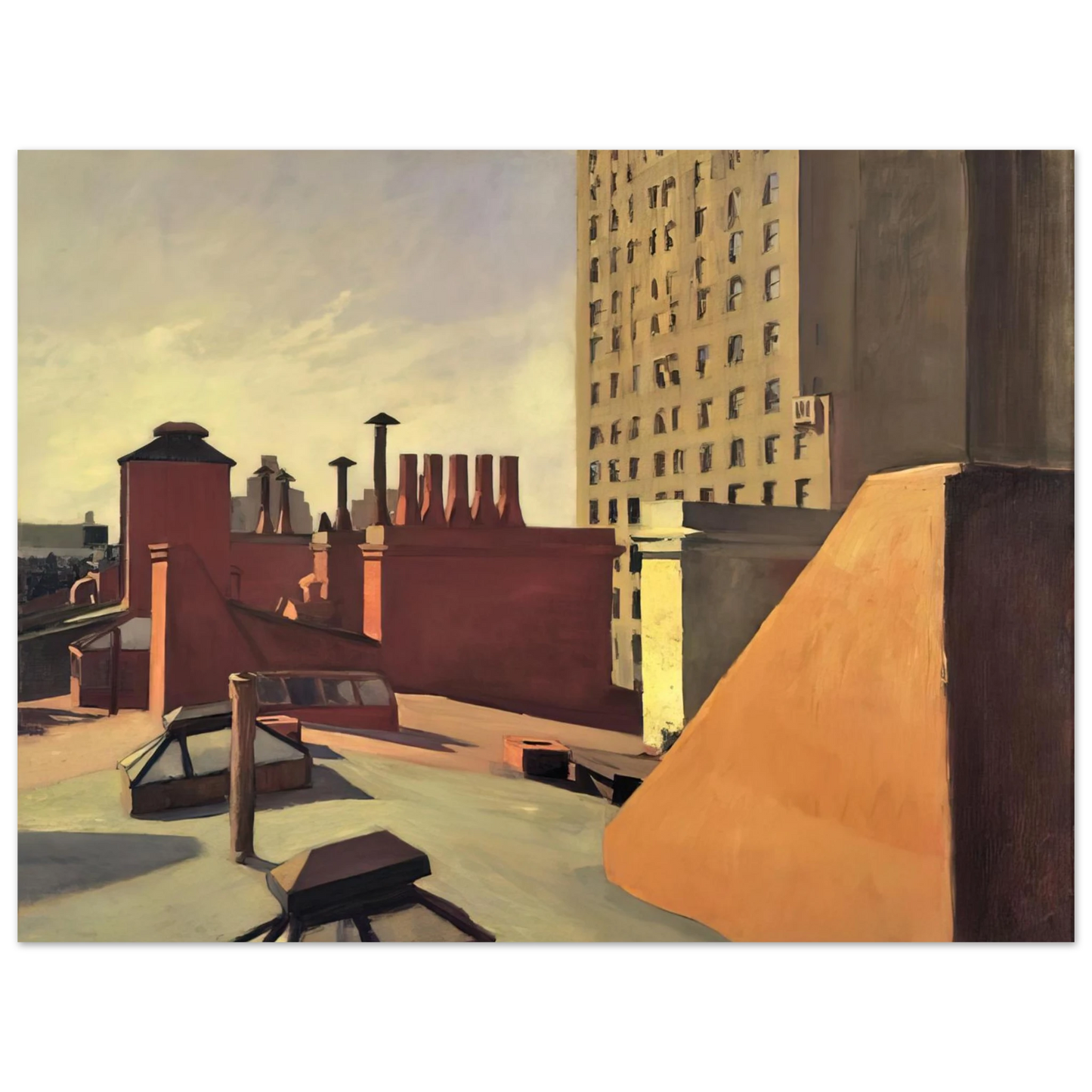 Edward Hopper - City Roofs Fine Art Poster