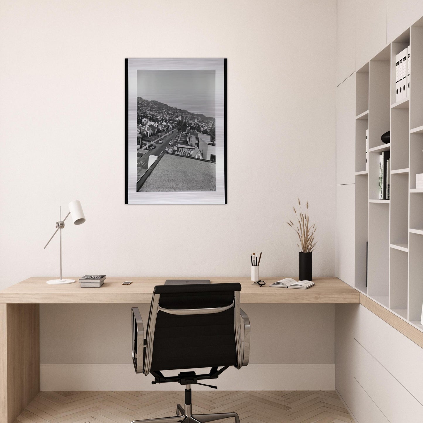 RESIDENTIAL ROOFTOPS SERIES 1 - Edward Ruscha Brushed Aluminum Print - 70x100 cm / 28x40 inches | Edward Ruscha Aluminum Print | Edward Ruscha Prints