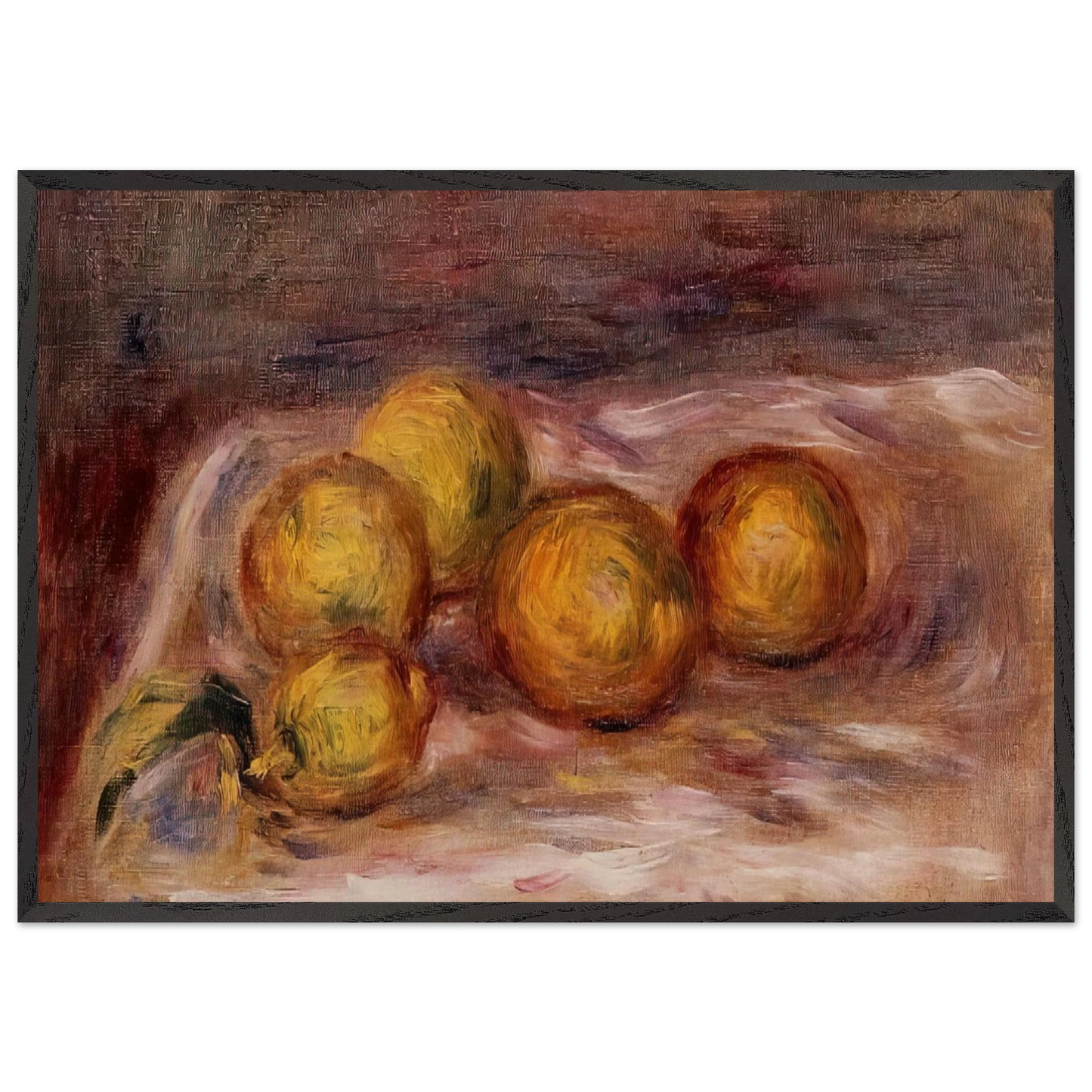 Lemons - Pierre-Auguste Renoir 70x100 cm / 28x40 inches Framed Art Print – Black Wooden Frame