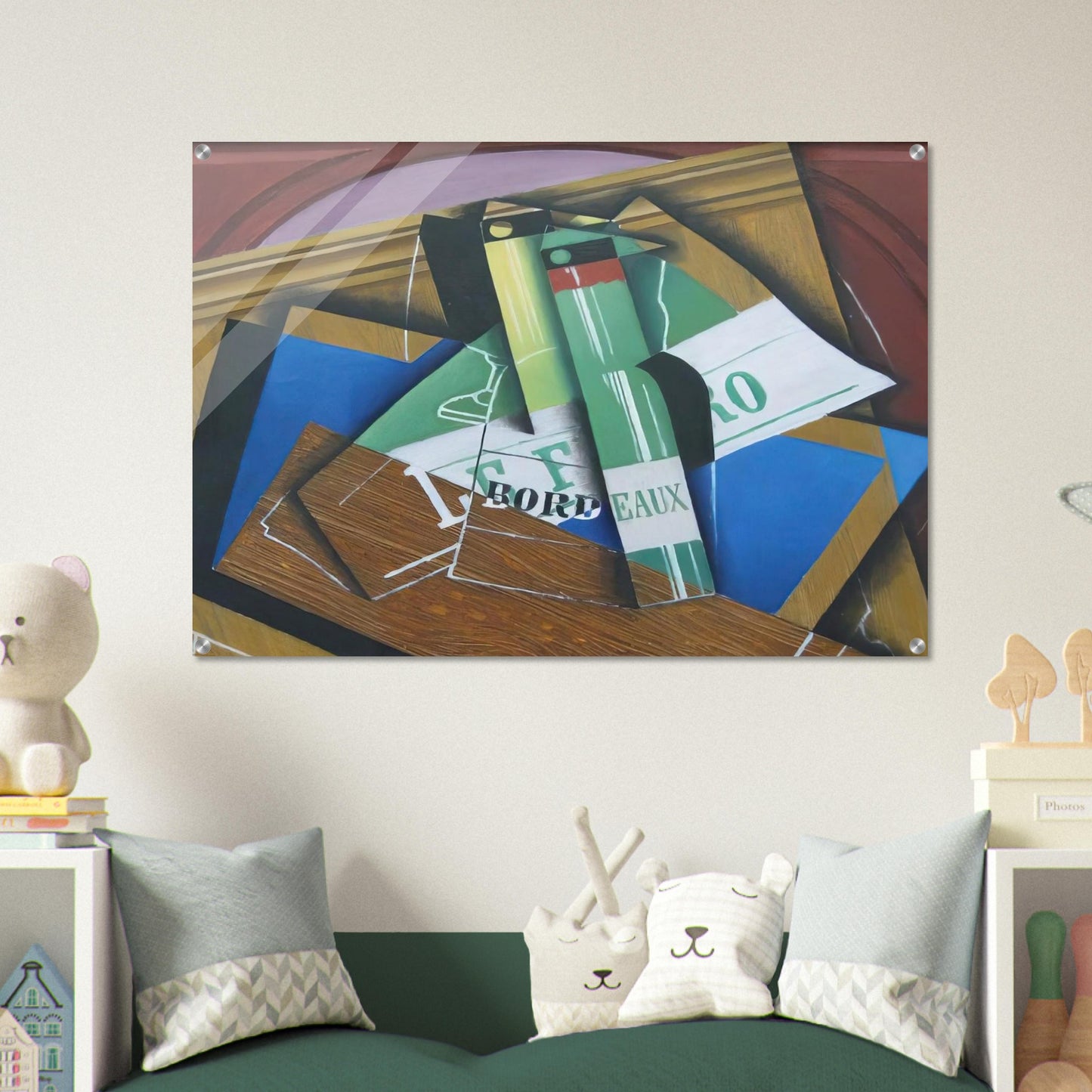 THE BORDEAUX BOTTLE 1915 - Juan Gris Acrylic Print - 70x100 cm / 28x40″ inches