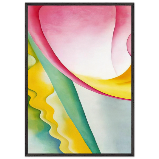 Abstraction No 77  Tulip  - Georgia OKeeffe 70x100 cm / 28x40 inches Framed Art Print – Black Wooden Frame