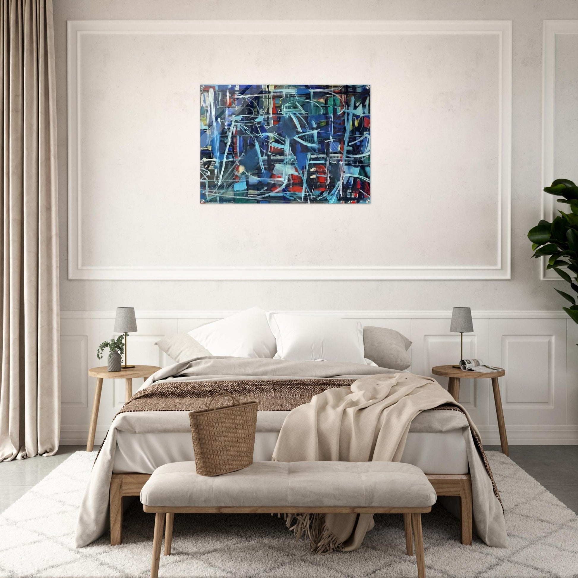 Abstract in Blue - 1950 - Robert Goodnough Acrylic Print - 70x100 cm / 28x40″ inches
