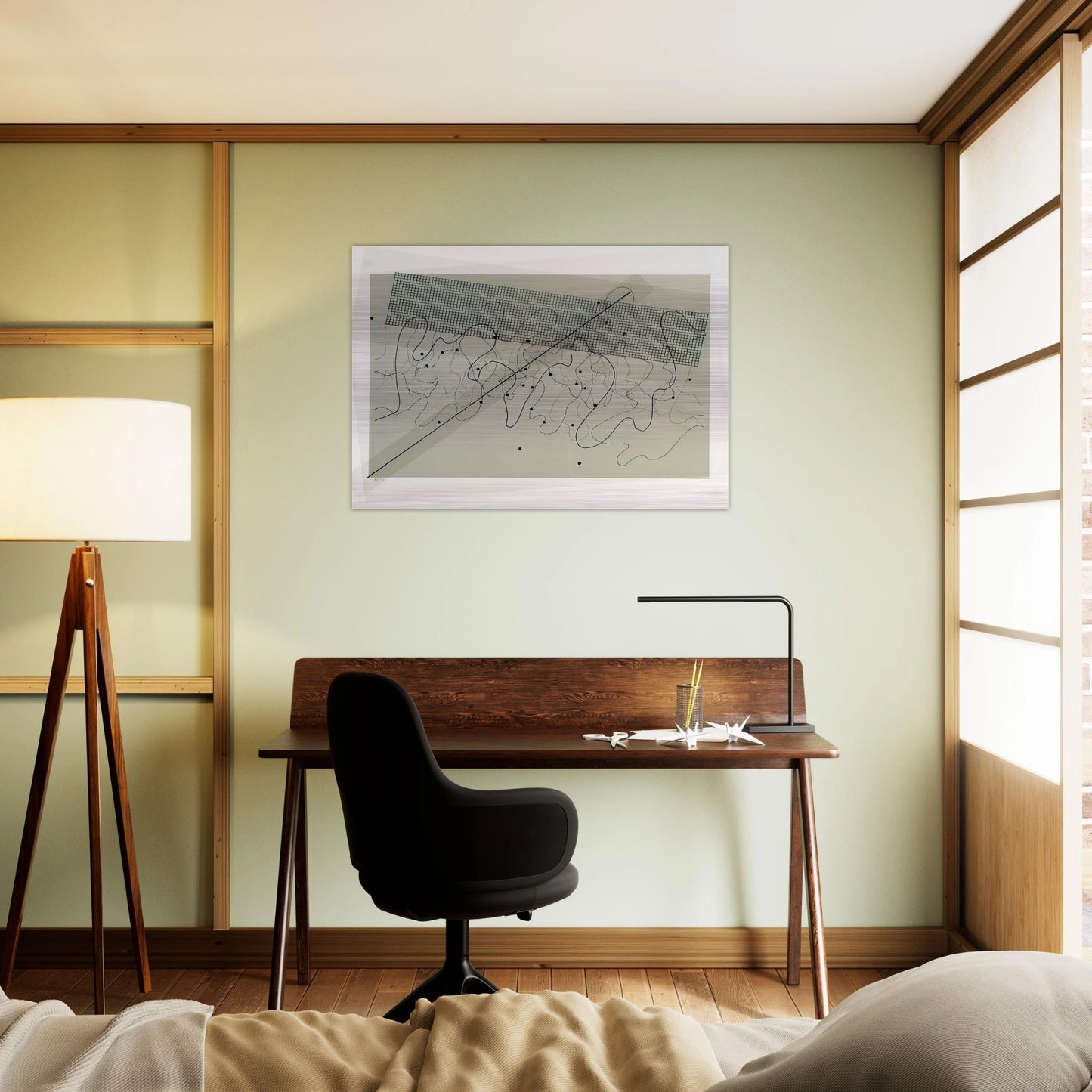 Fontana Mix Light Grey - 1981 - John Cage Brushed Aluminum Print - 70x100 cm / 28x40 inches | John Cage Aluminum Print | John Cage Prints