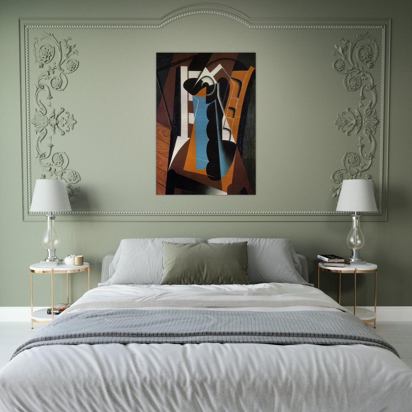 STILL LIFE ON A CHAIR 1917 - Juan Gris Brushed Aluminum Print - 70x100 cm / 28x40 inches | Juan Gris Aluminum Print | Juan Gris Prints
