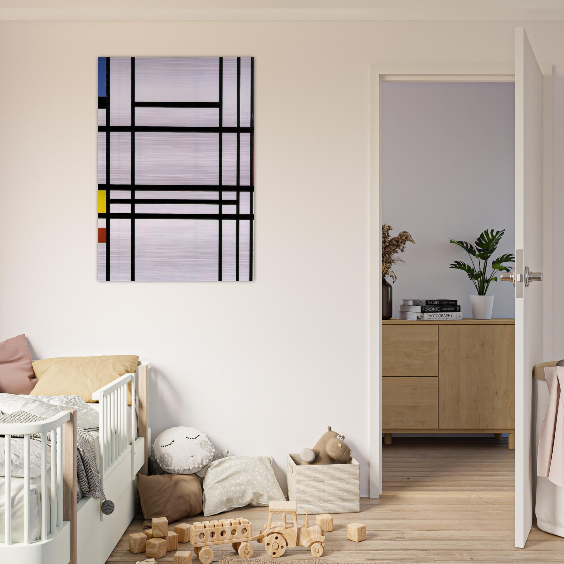 Composition No.10 - Piet Mondrian Brushed Aluminum Print - 70x100 cm / 28x40 inches | Piet Mondrian Aluminum Print | Piet Mondrian Prints