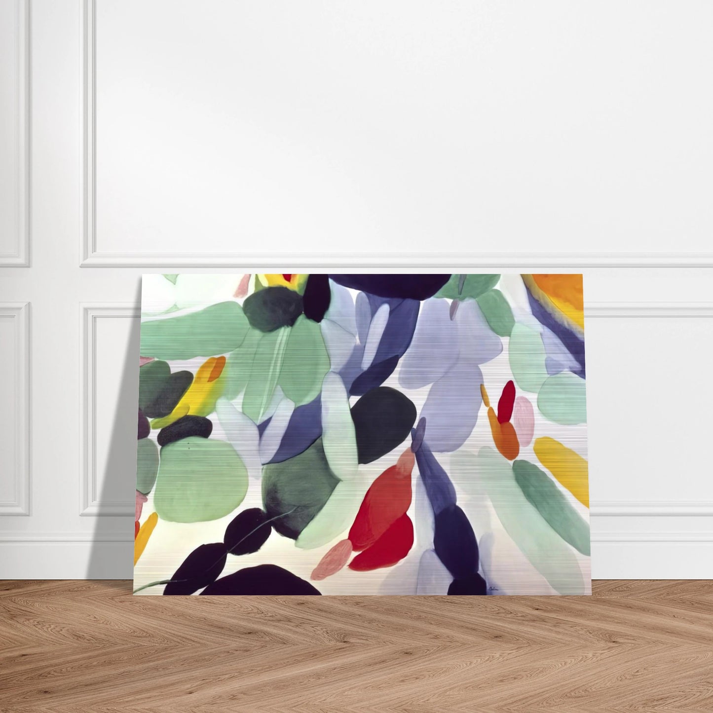 Seven Green Leagues - Alice Baber Brushed Aluminum Print - 70x100 cm / 28x40 inches | Alice Baber Aluminum Print | Alice Baber Prints