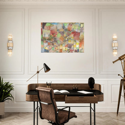 TWO COUNTRY HOUSES 1918 - Paul Klee Brushed Aluminum Print - 70x100 cm / 28x40 inches | Paul Klee Aluminum Print | Paul Klee Prints