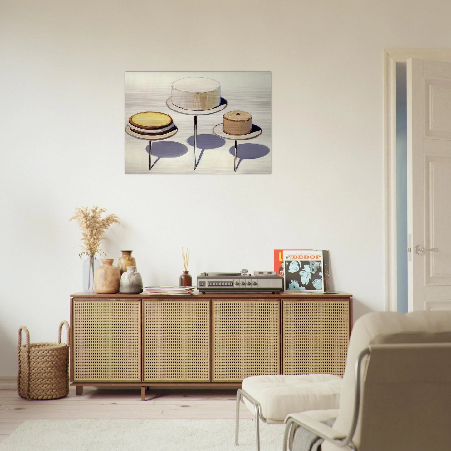 Display Cakes - 1963 - Wayne Thiebaud Brushed Aluminum Print - 70x100 cm / 28x40 inches | Wayne Thiebaud Aluminum Print | Wayne Thiebaud Prints