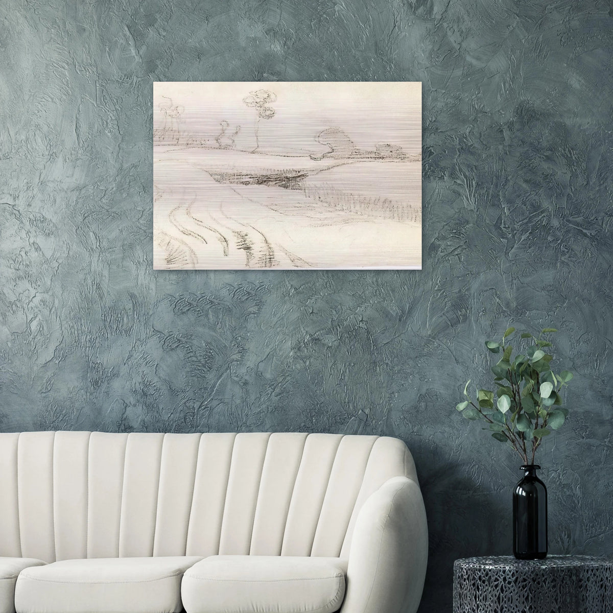 Little Stream Surrounded by Bushes - Vincent van Gogh Brushed Aluminum Print - 70x100 cm / 28x40 inches | Vincent van Gogh Aluminum Print | Vincent van Gogh Prints