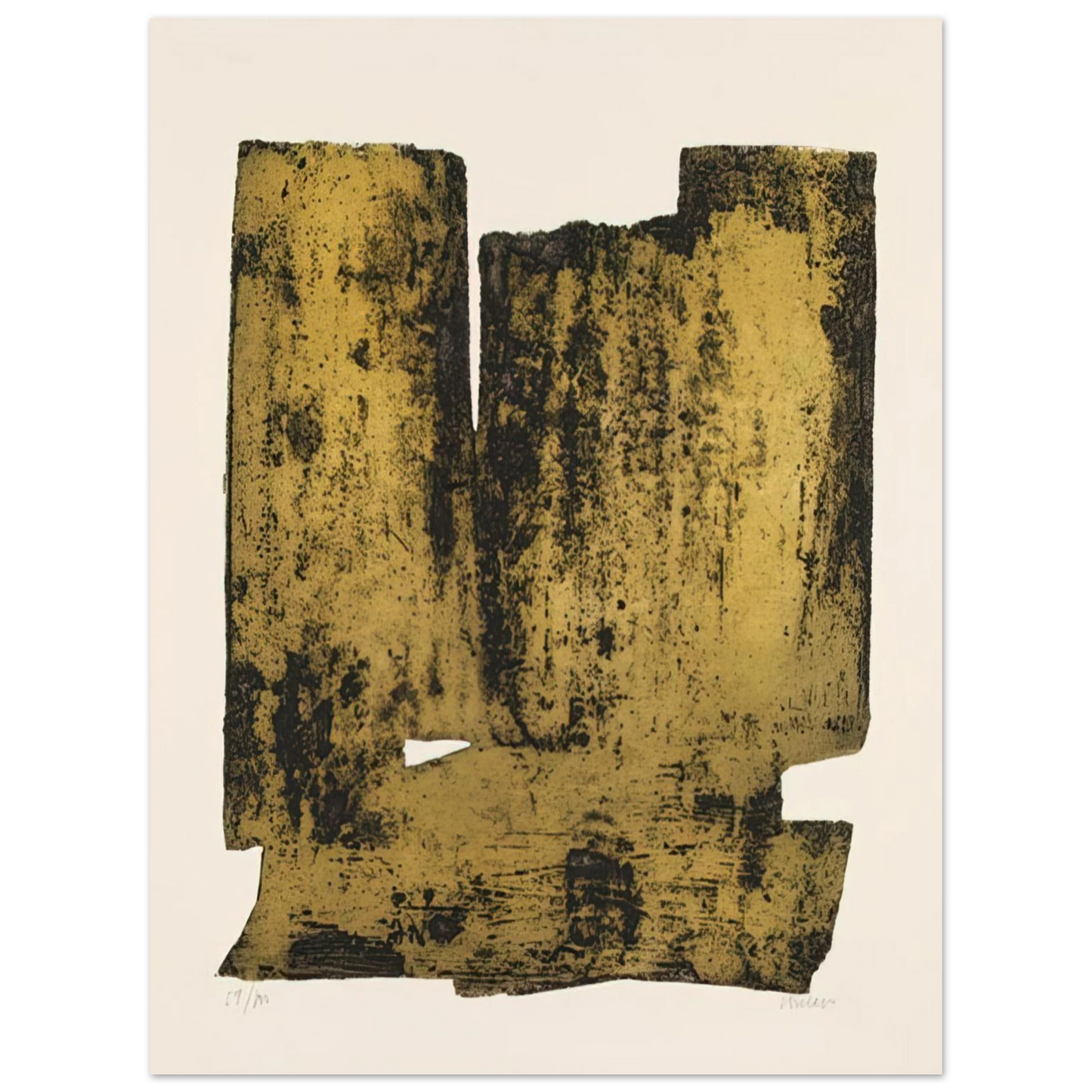 Pierre Soulages - Eau forte XII - 1957  75x100 cm / 30x40inches Fine Art Poster