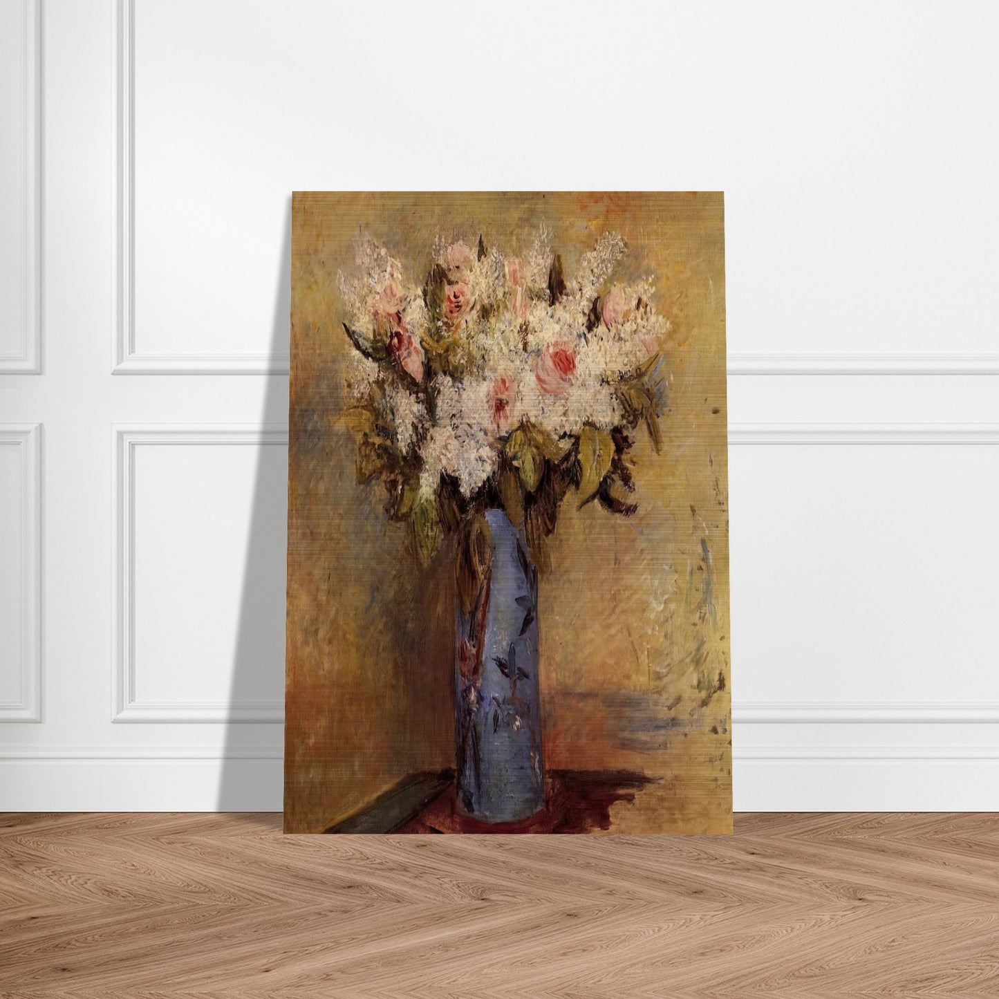 Vase of Lilacs and Roses - Pierre-Auguste Renoir Brushed Aluminum Print - 70x100 cm / 28x40 inches | Pierre-Auguste Renoir Aluminum Print | Pierre-Auguste Renoir Prints