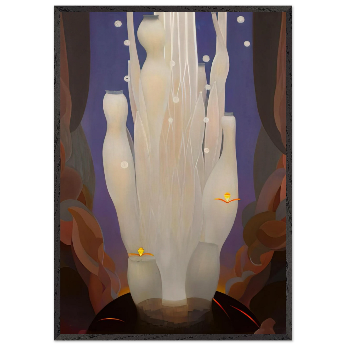 Fire Sounds - 1930 - Agnes Lawrence Pelton 70x100 cm / 28x40 inches Framed Art Print – Black Wooden Frame