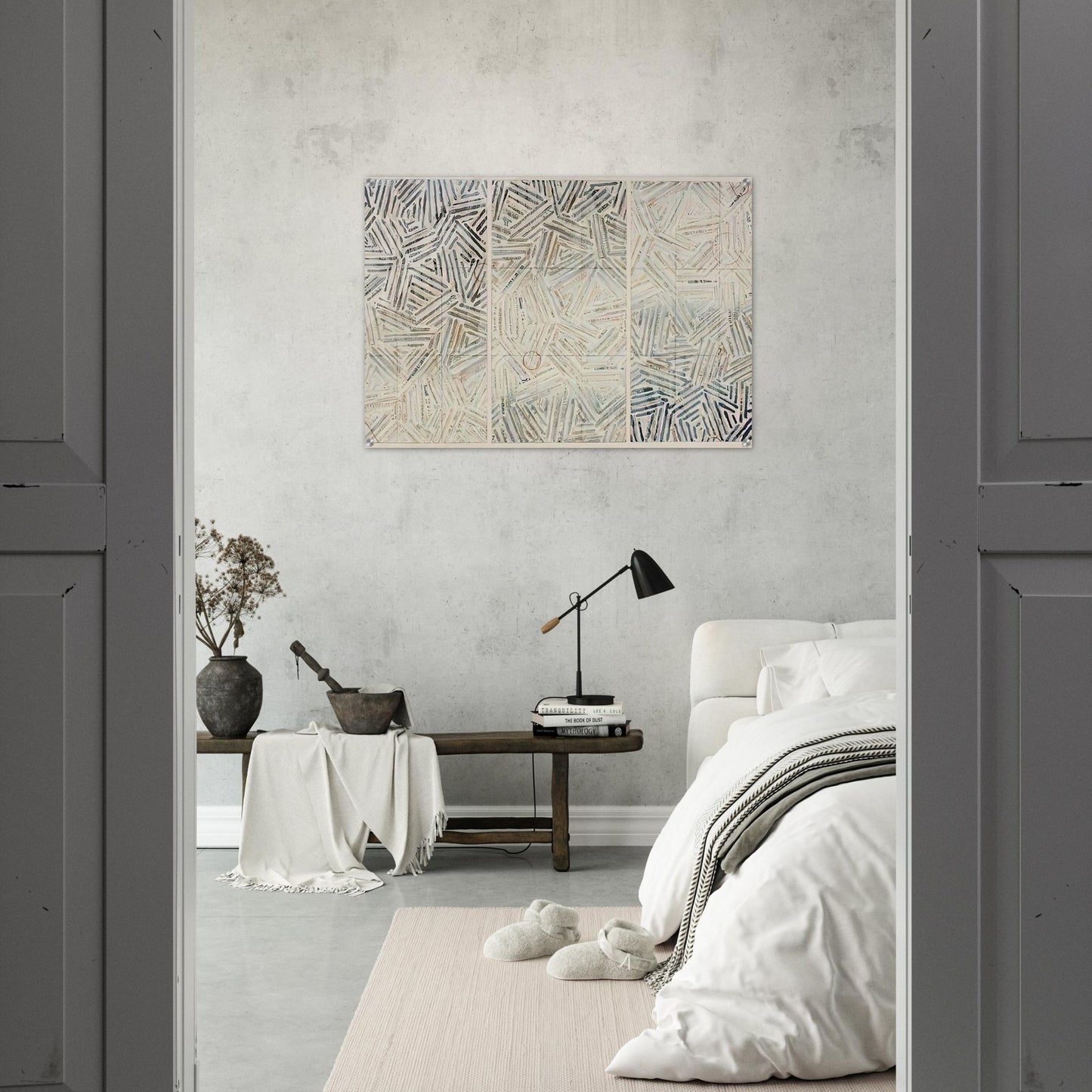BETWEEN THE CLOCK AND THE BED 1989 - Jasper Johns Acrylic Print - 70x100 cm / 28x40″ inches
