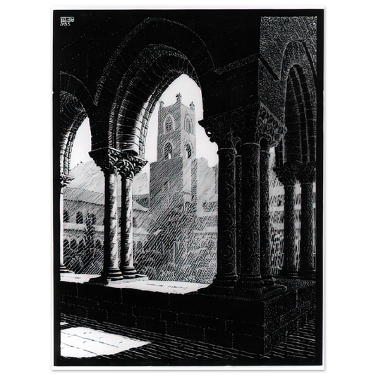 MC Escher - CLOISTER OF MONREALE SICILY Wall Art - 21x29.7 cm / 8x12" - Fine Art Poster-canvas - -