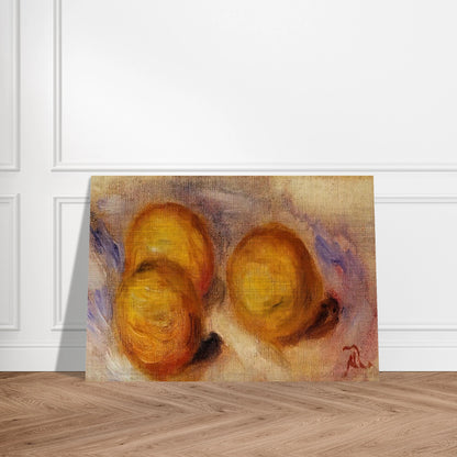 Three Lemons - Pierre-Auguste Renoir Brushed Aluminum Print - 70x100 cm / 28x40 inches | Pierre-Auguste Renoir Aluminum Print | Pierre-Auguste Renoir Prints