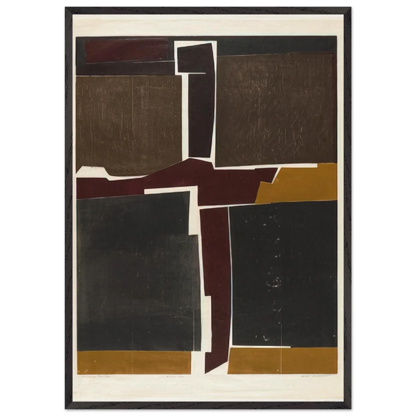 Singular Image - 1964 United States - Will Barnet 70x100 cm / 28x40 inches Framed Art Print – Black Wooden Frame
