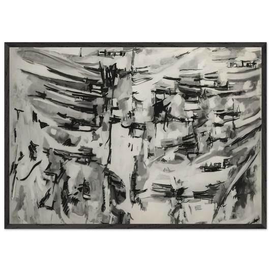 Composition - 1955 N1 - Maria Helena Vieira da Silva 70x100 cm / 28x40 inches Framed Art Print – Black Wooden Frame