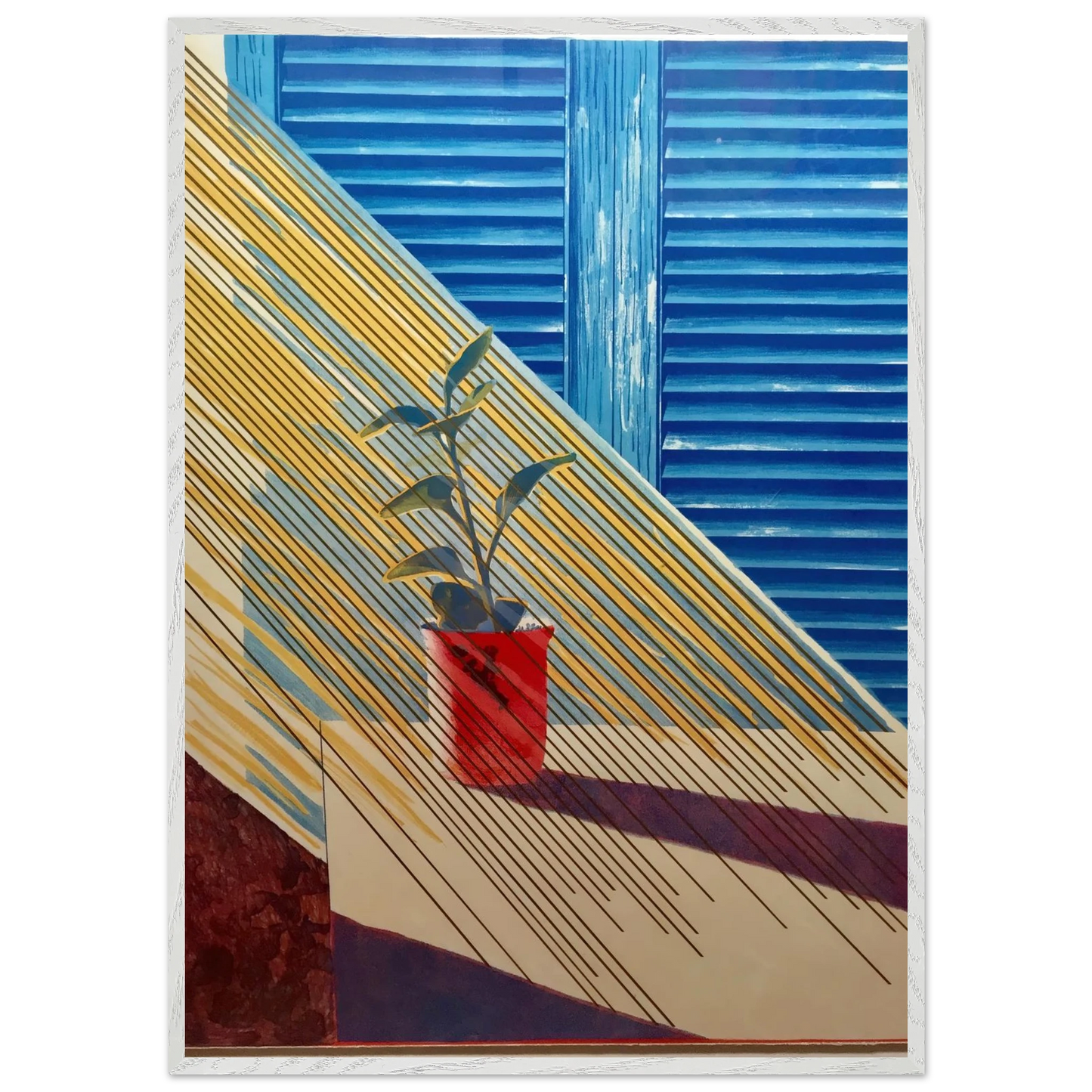 David Hockney - David Hockney Wall art - 60x80 cm / 24x32 inches - Premium Wooden Framed Poster With Fine Art Paper - Wood frame